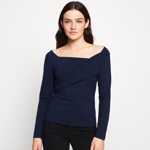 EUC Victoria’s Secret Navy Asymmetrical Long Sleeve Top – Size L - W59